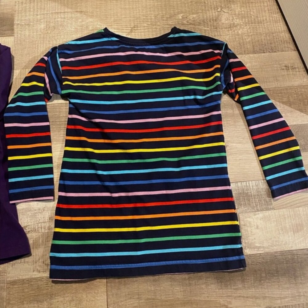 Primary 8-9Y Long Sleeve Shirt Bundle Purple Rainbow Stripe - Picture 8 of 12